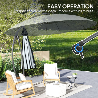 Parasol déporté rotatif 274 cm — 16 baleines en fibre de verre