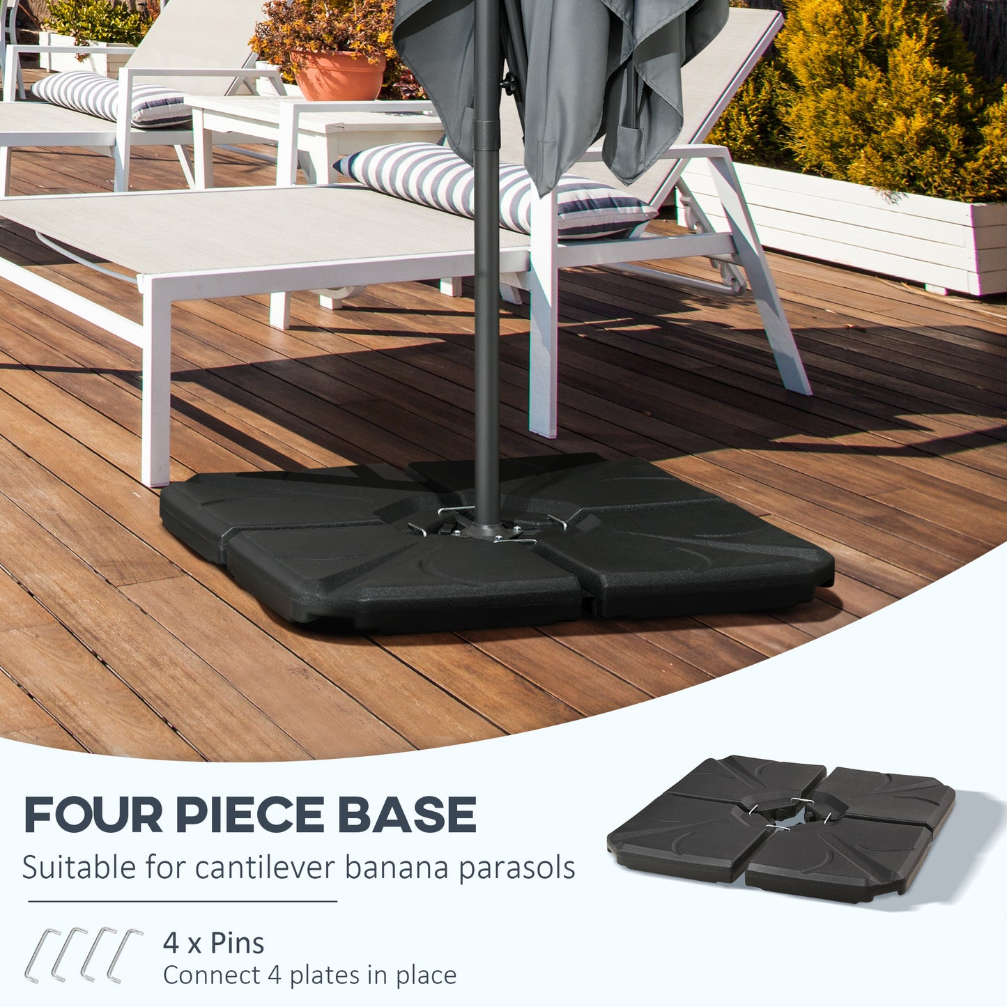 Base de parasol déporté 4 pièces 56 kg