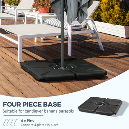 Base de parasol déporté 4 pièces 56 kg