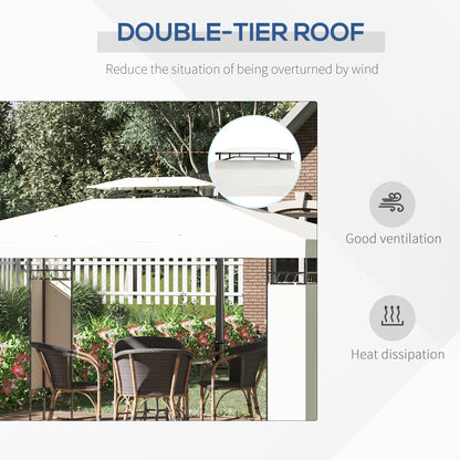 Gazebo extérieur double toit 305 x 396 cm