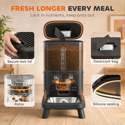 Distributeur automatique de nourriture anti-bourrage 15L