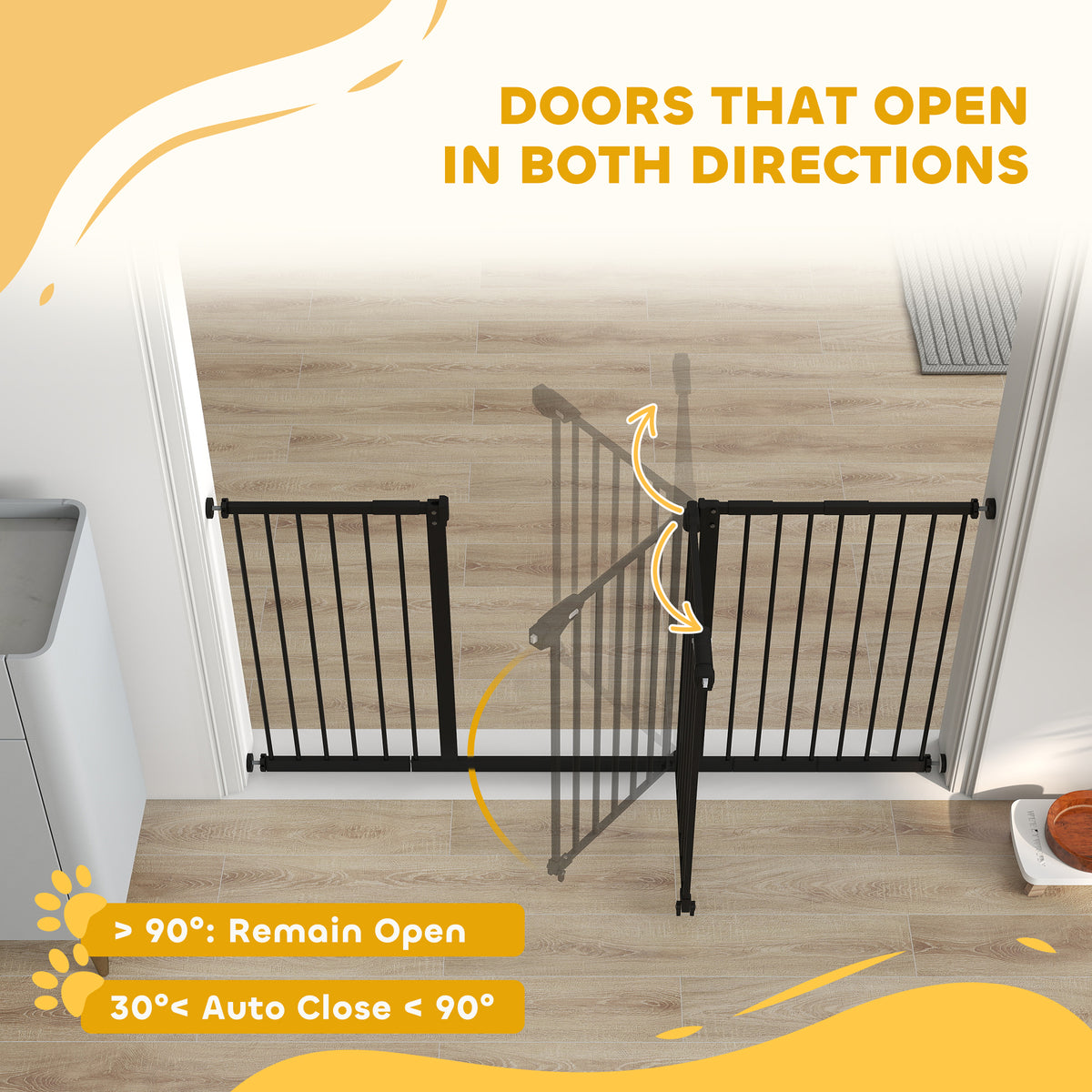 Barrière pour animaux ajustable 29-58 po avec porte