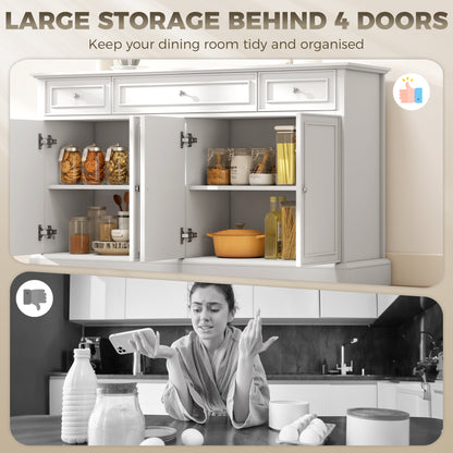 Buffet bahut portes soft-close 3 tiroirs 137 cm
