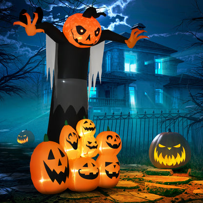 Décoration gonflable Halloween citrouille fantôme LED