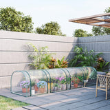  4m x 1m x 0.8m Portable Tunnel Greenhouse with 4 Zipper Doors
