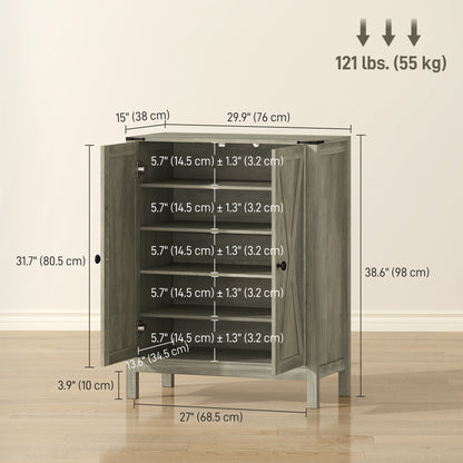 Armoire à chaussures portes de grange style fermette