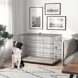 Cage pour chien pliante en métal avec coussin
