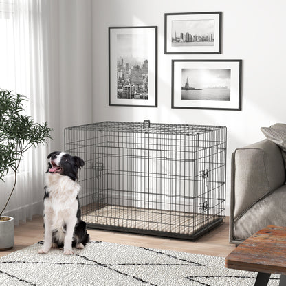 Cage pour chien pliante en métal avec coussin
