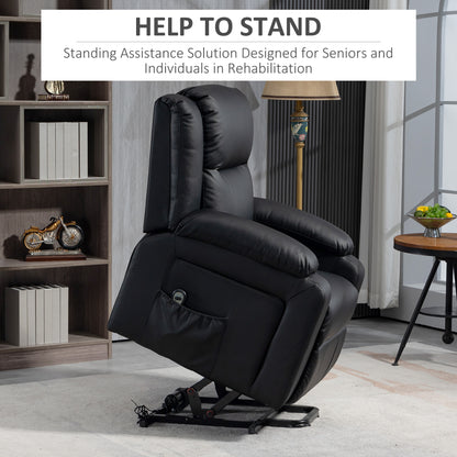 Fauteuil releveur électrique rembourré similicuir avec télécommande