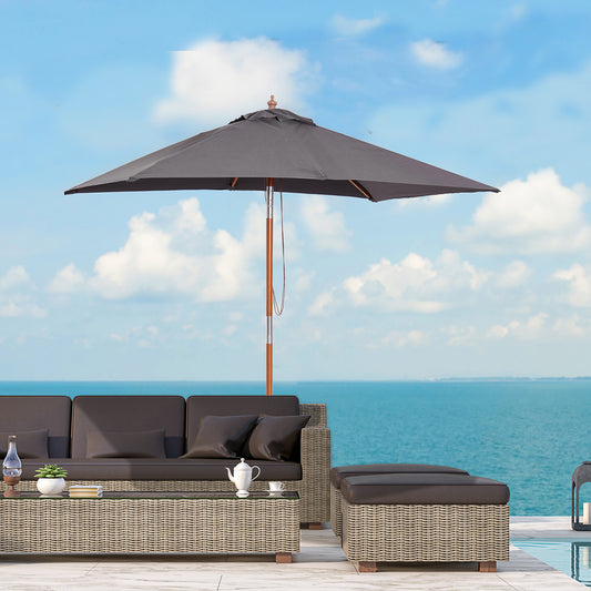 Parasol rectangulaire de patio inclinable 200 x 150 cm