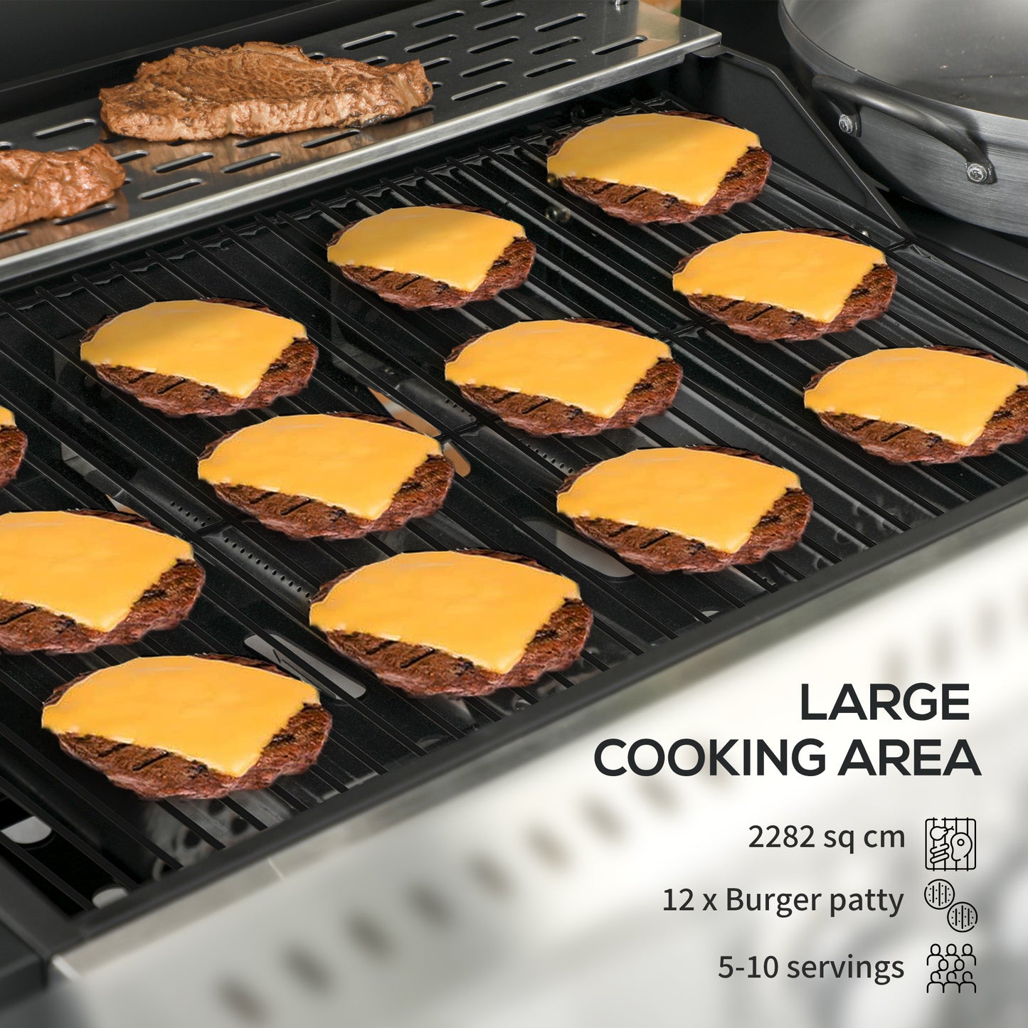 Barbecue au propane 4 brûleurs avec brûleur latéral 40000 BTU