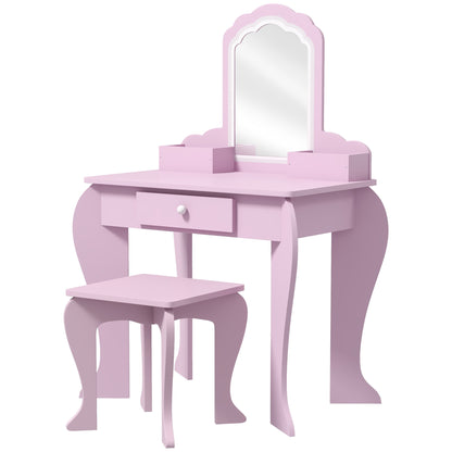 Coiffeuse enfant avec miroir et tabouret design nuage