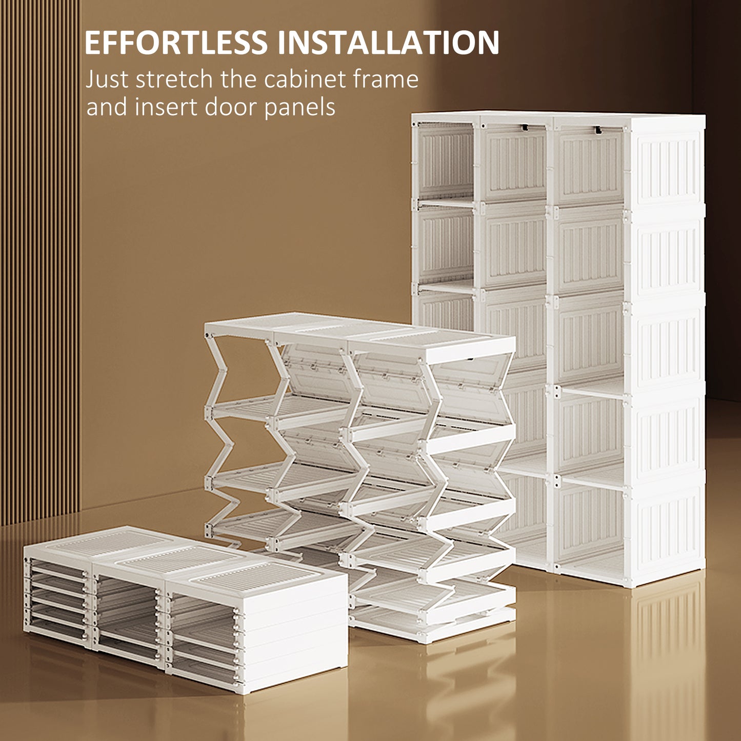 Penderie pliable modulaire avec rangements cubes et tringles