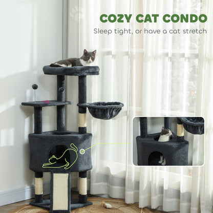 Arbre à chat multi-niveaux avec condo et hamac 119 cm