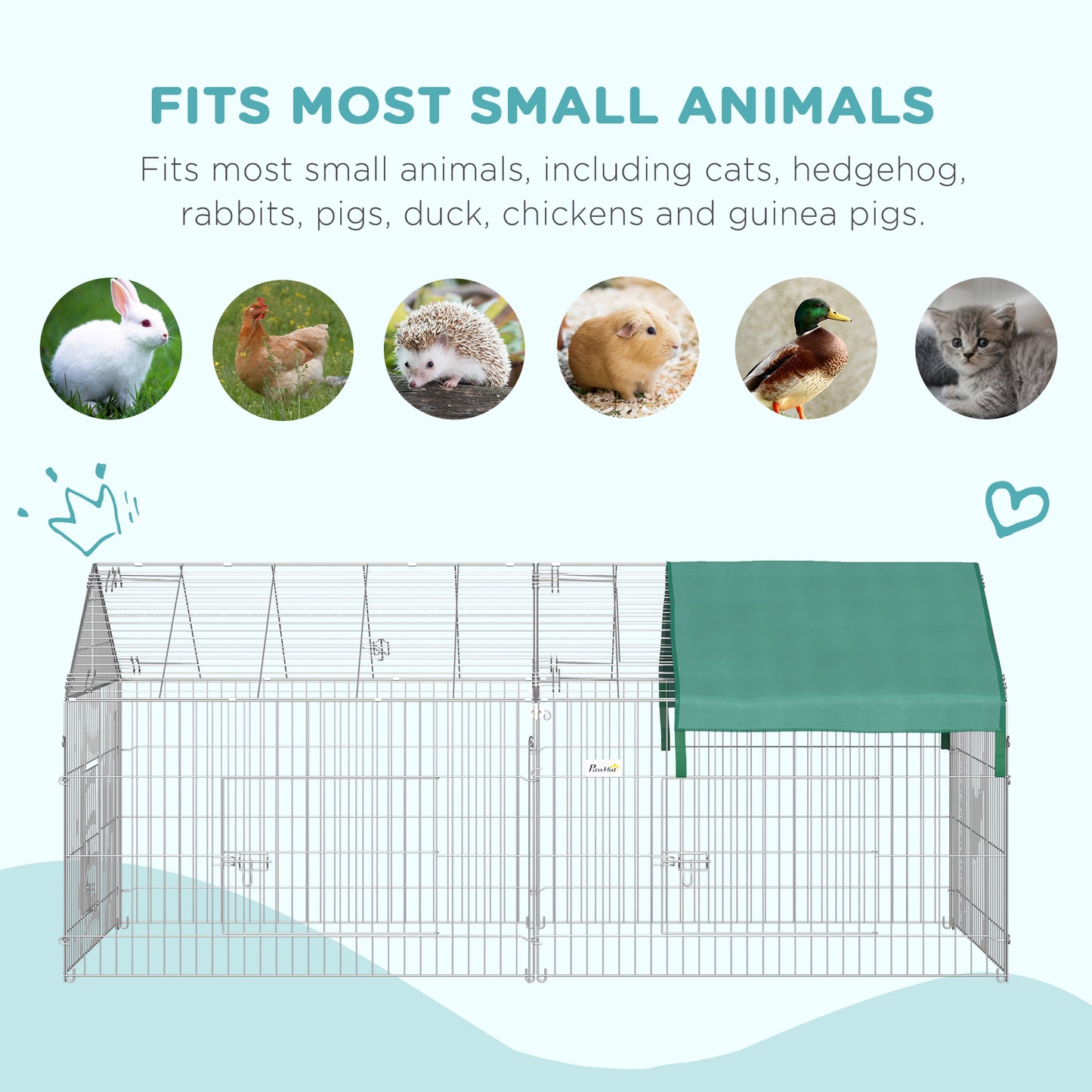 Enclos extérieur pour petits animaux avec toit