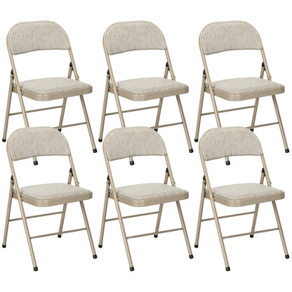 Chaises pliantes rembourrées en métal — ensemble de 6