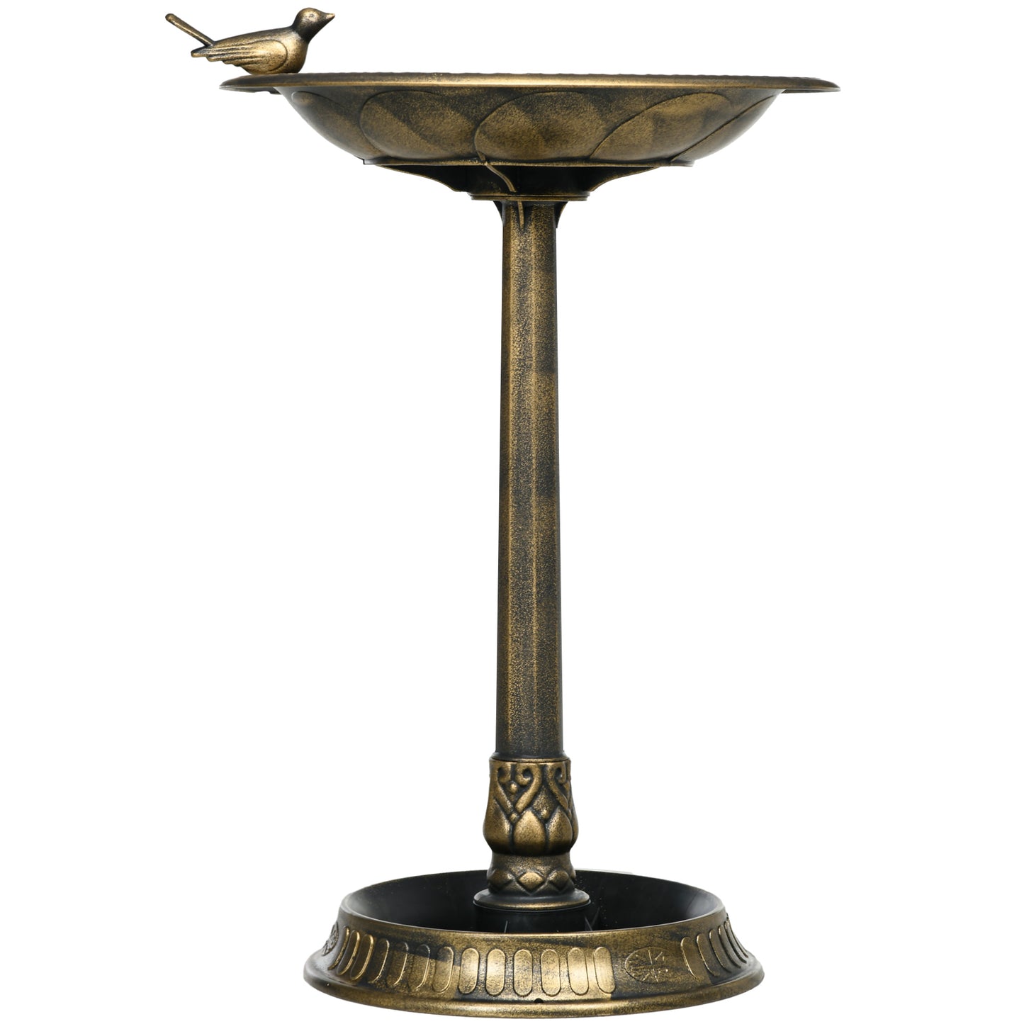 Bain d'oiseaux vintage avec planteur fleuri