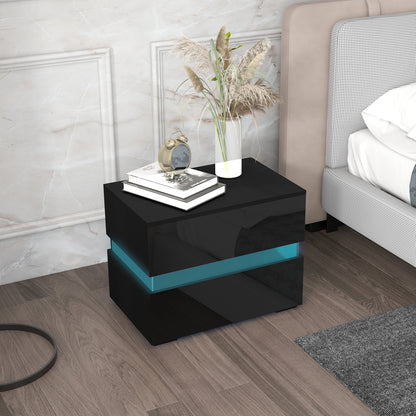 Table de chevet moderne avec éclairage LED RGB