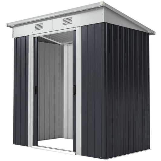 Abri de jardin en acier galvanisé avec portes coulissantes