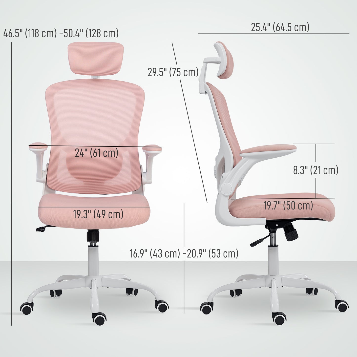 Chaise de bureau ergonomique mesh avec appui-tête ajustable