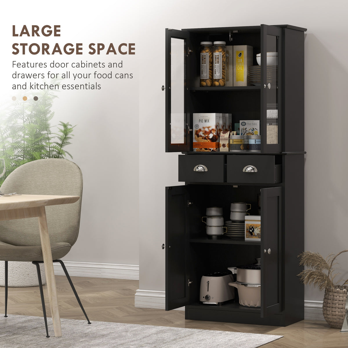 Armoire de cuisine garde-manger autoportante style fermette