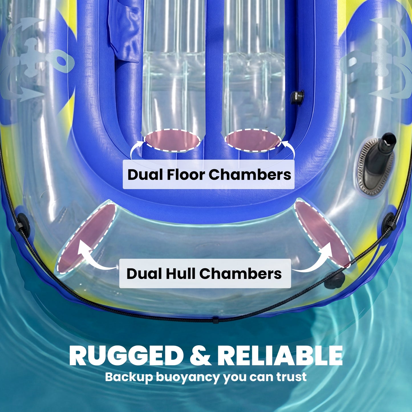Kayak gonflable 2 personnes avec support de canne