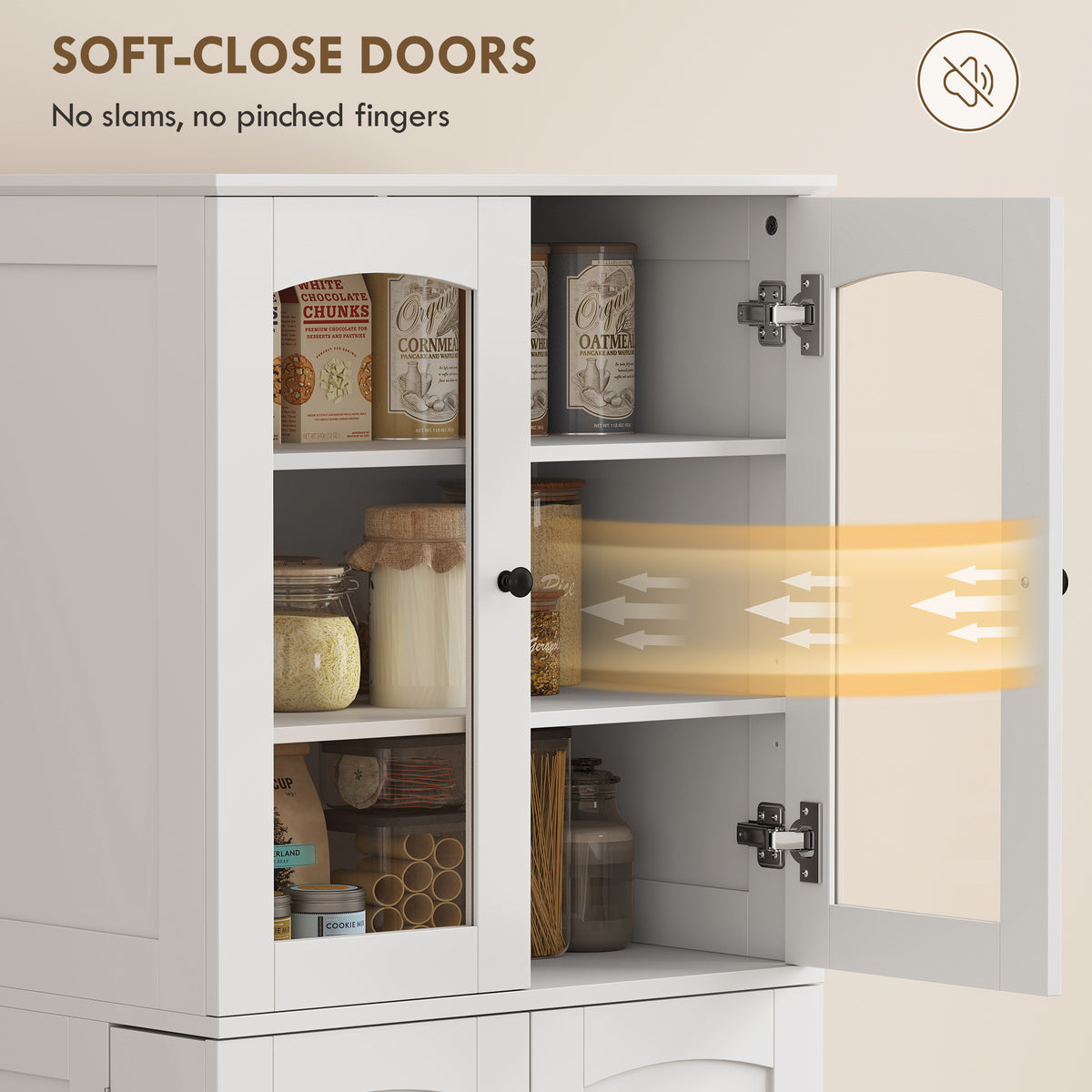 Armoire de cuisine garde-manger avec portes en acrylique