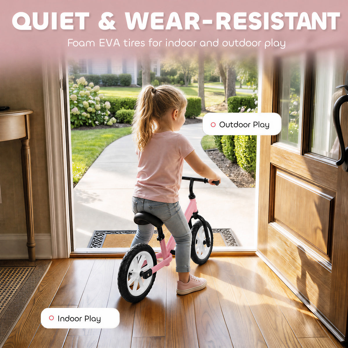 Vélo d'équilibre pour tout-petits avec roues lumineuses