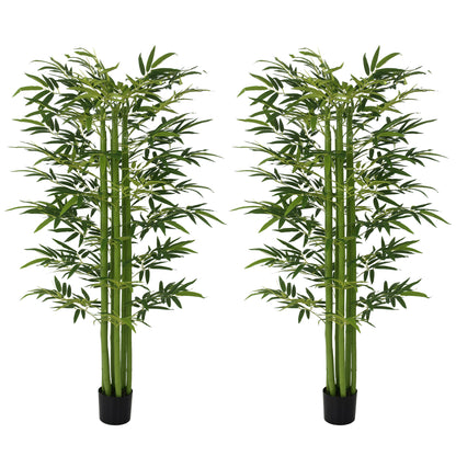 Arbre de bambou artificiel en pot — Vert