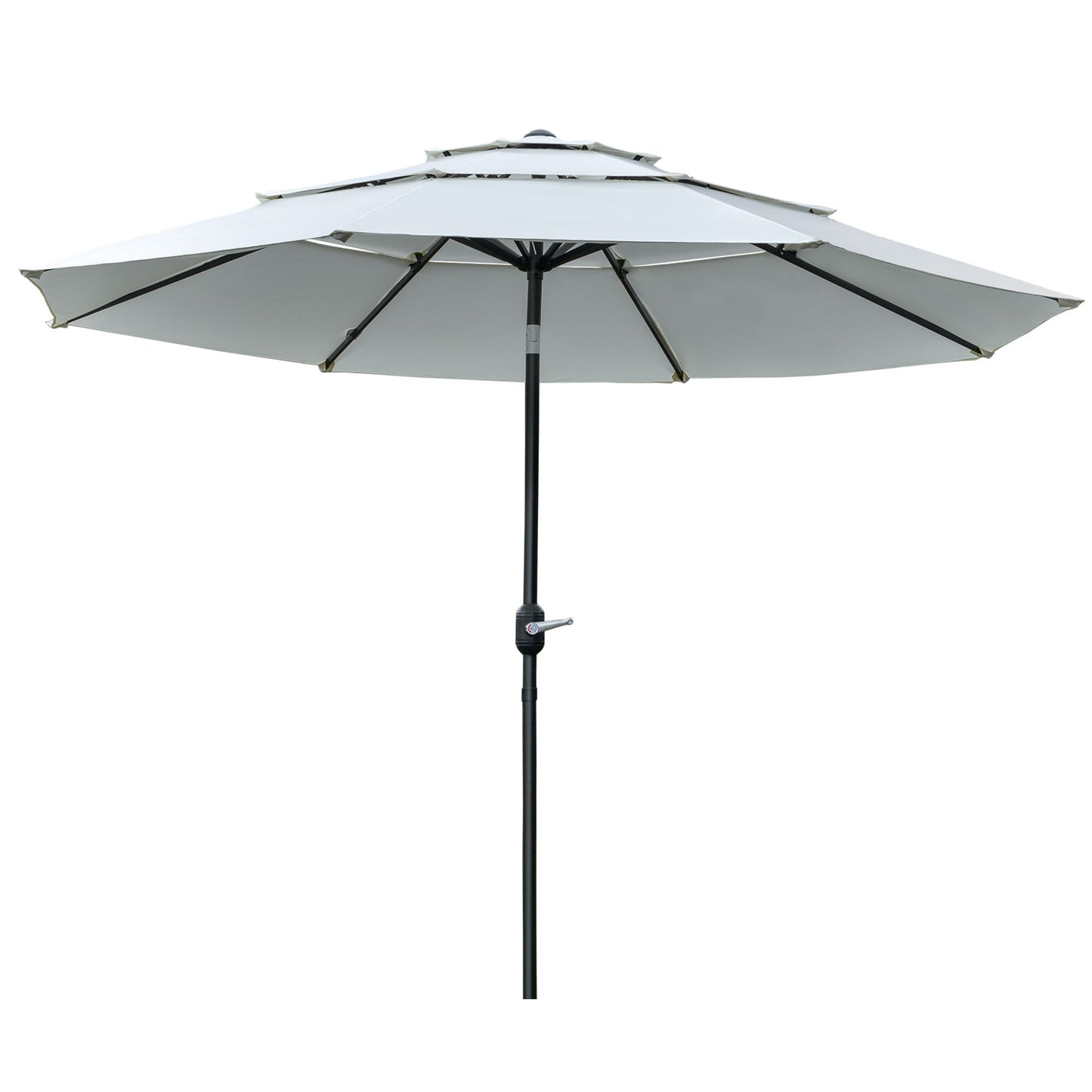 Parasol de patio 3 niveaux à manivelle 274 cm