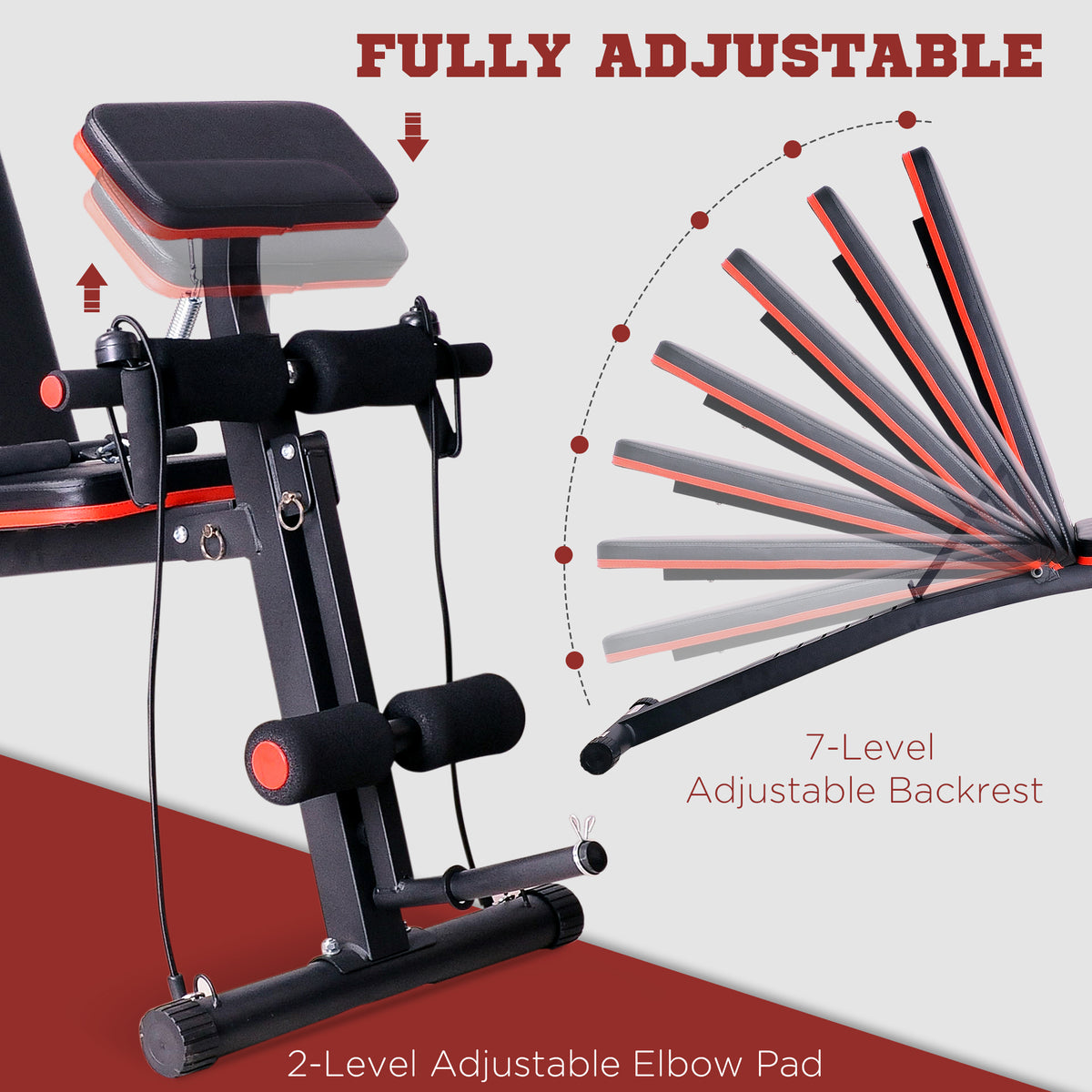 Banc d'entraînement pliable réglable pour musculation à domicile