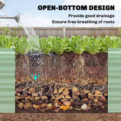 Outsunny Galvanized Raised Garden Bed 240x40x45cm Outdoor Garden