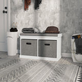Banc de rangement pour chaussures avec coussin et tiroirs