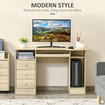 Bureau d'ordinateur moderne avec rangement et tiroirs