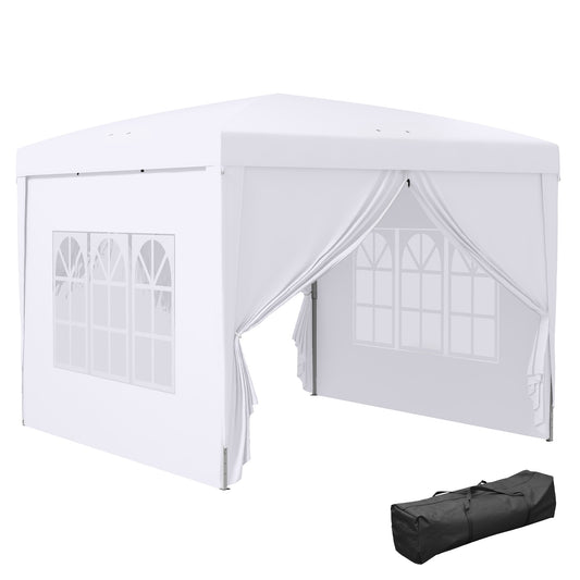 Tente Popup Extérieure 3m x 3m Gazebo Mariage — Blanc