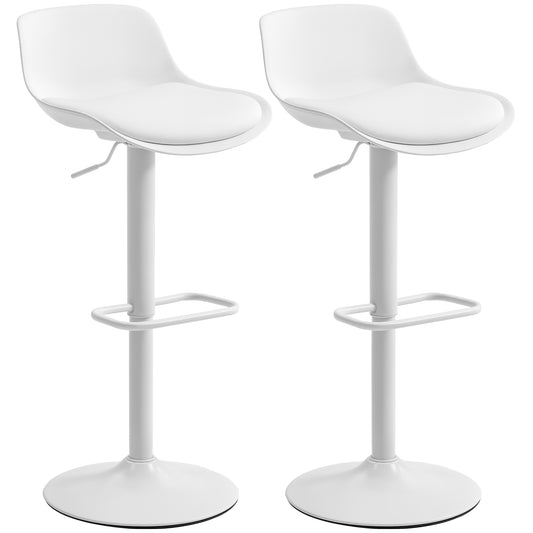 Tabourets de bar réglables pivotants en similicuir lot de 2