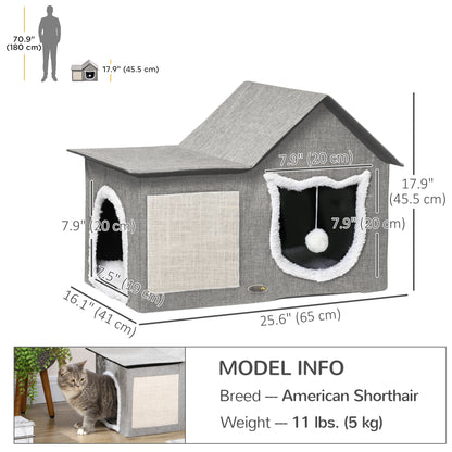 Lit cabane pour chat multi-fonctions