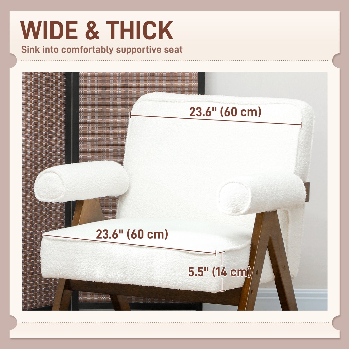 Fauteuil accent velours côtelé coussin épais
