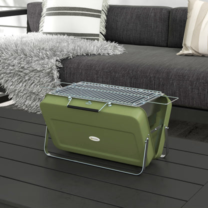 BBQ portable format valise métal charbon