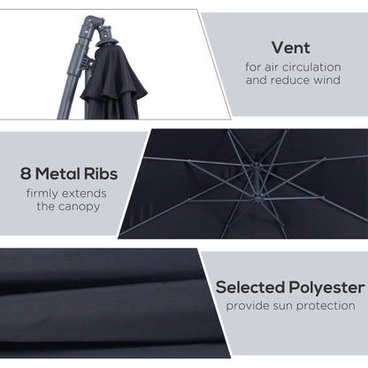 Parasol déporté rotatif 10 pi — Canopée résistante UV