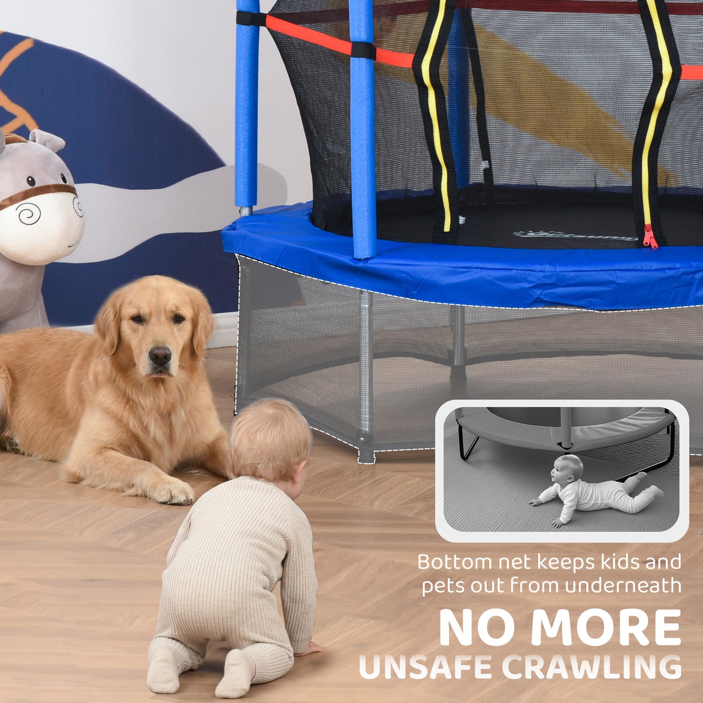 Trampoline enfants 140 cm avec filet de sécurité