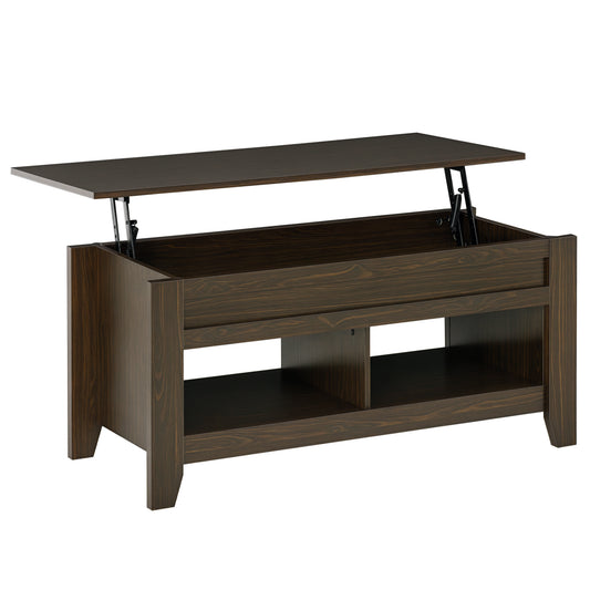 Table à café avec plateau relevable et rangement caché