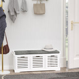 Banc de rangement pour chaussures rembourré avec 3 tiroirs