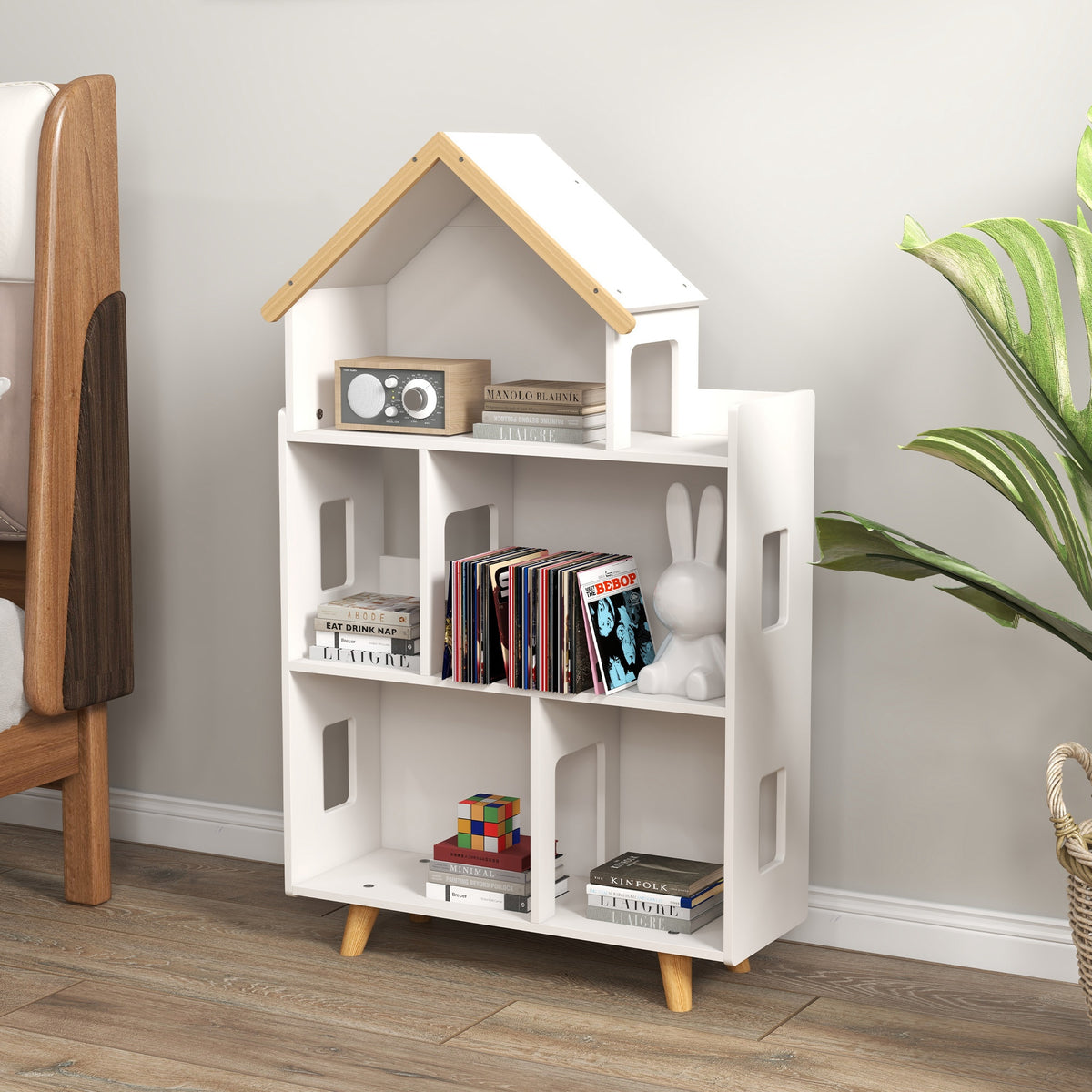 Meuble de rangement pour jouets et livres 3 tablettes