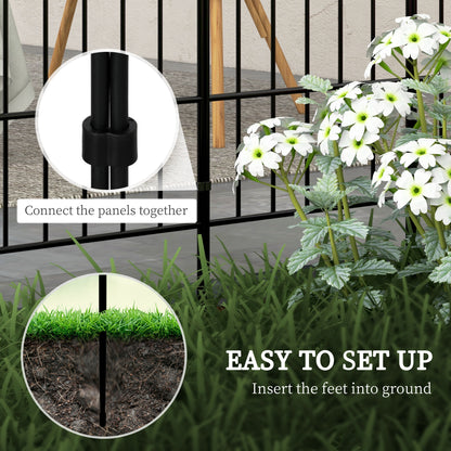 Clôture décorative de jardin 8 panneaux grille métal