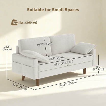 Canapé 3 places velours avec ressorts et coussins