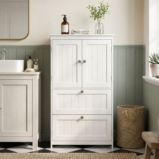 Armoire de salle de bain étroite 2 tiroirs