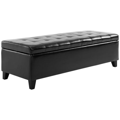 Banc ottoman de rangement en similicuir