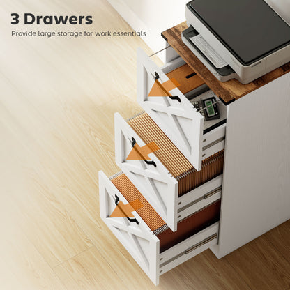 Classeur vertical style fermette 3 tiroirs
