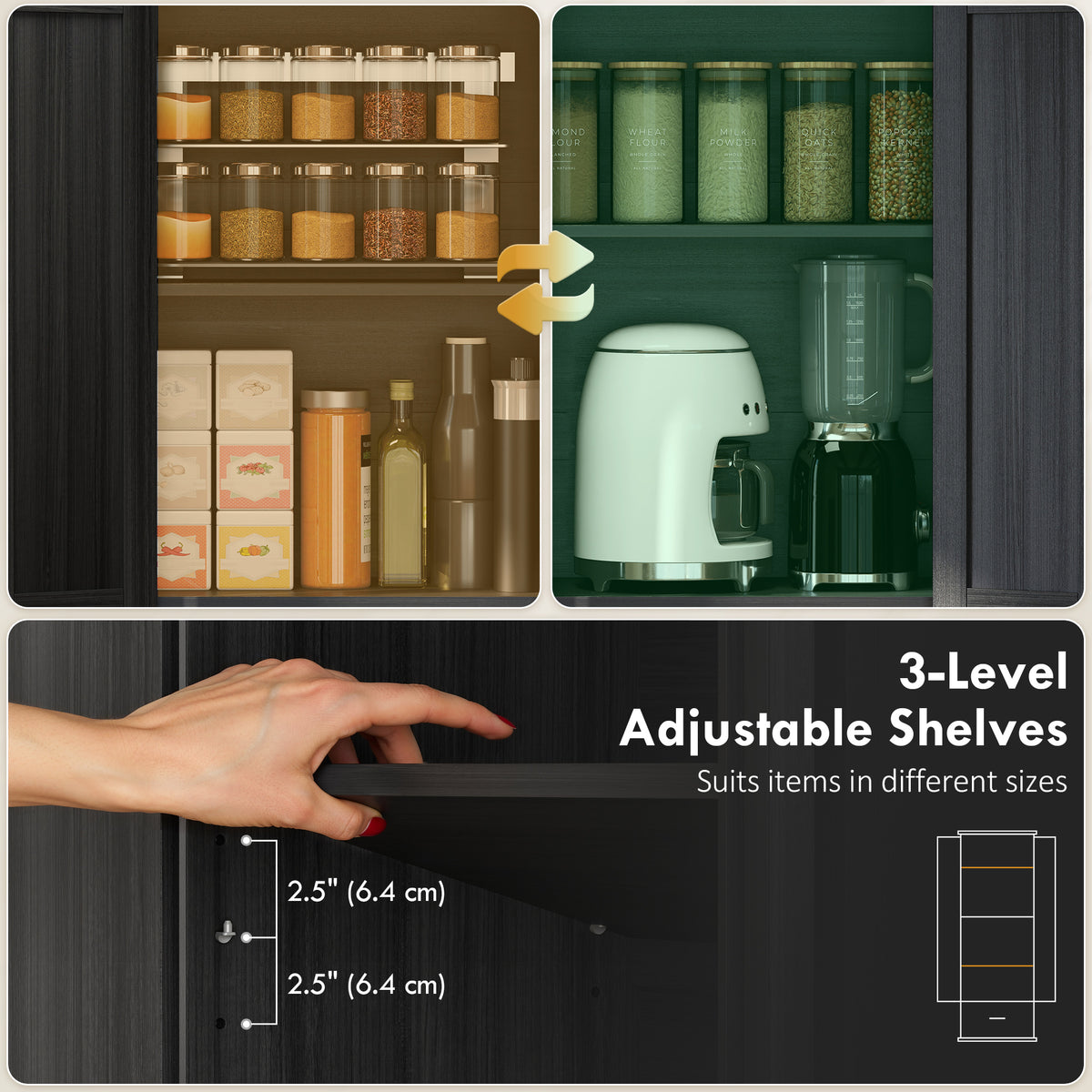 Armoire de cuisine garde-manger en bois d'ingénierie 60 x 30 x 180 cm